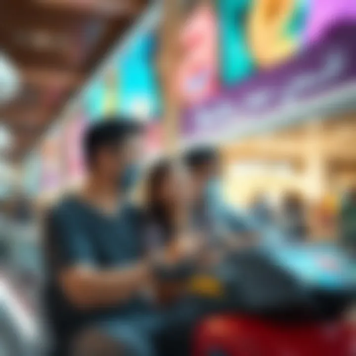 A family enjoying leisure activities in a Dubai mall's entertainment zone