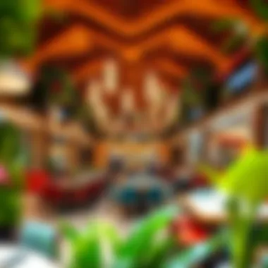 A vibrant dining area within a popular Dubai mall featuring diverse culinary options