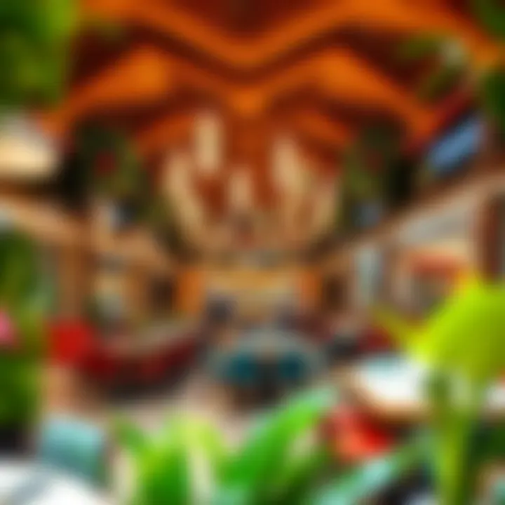 A vibrant dining area within a popular Dubai mall featuring diverse culinary options