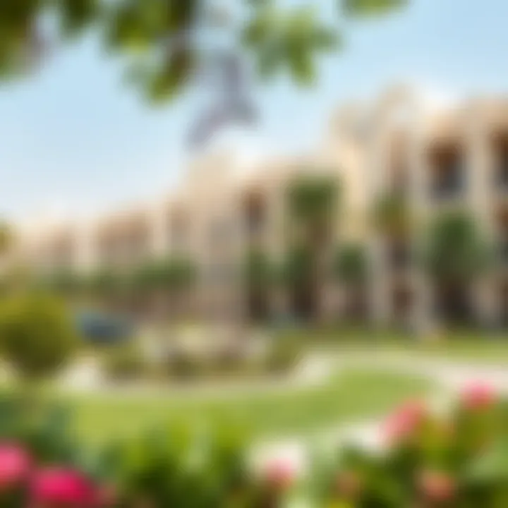 Tranquil residential community with lush greenery