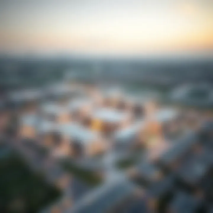 Strategic Location of Acico Business Park in Dubai Aerial view of Dubai showcasing Acico Business Park's strategic location