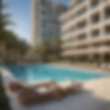 Amenities of Adagio Dubai Deira Luxurious amenities offered at Adagio Dubai Deira featuring a swimming pool and lounge area