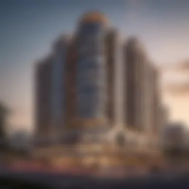 Architectural Marvel of Adagio Dubai Deira Stunning architectural view of Adagio Dubai Deira showcasing its modern design