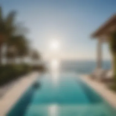 Infinity pool with a panoramic ocean backdrop