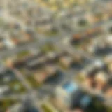 Aerial view of Al Badaa showcasing its vibrant neighborhoods