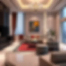 Luxurious living room in Al Ghadeer Hotel Apartment