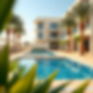 Outdoor pool area of Al Ghadeer Hotel Apartment