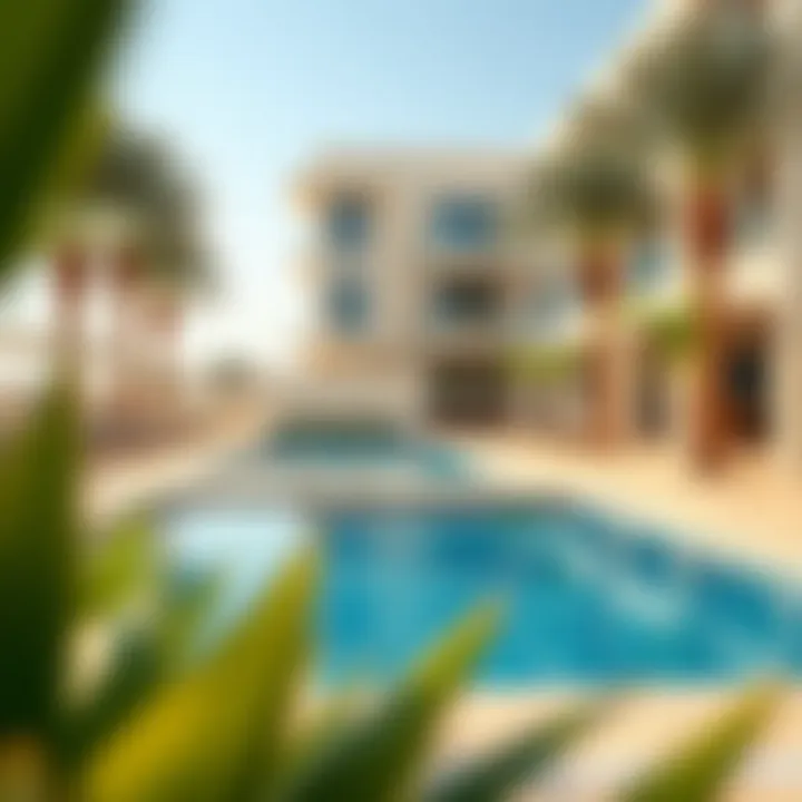 Outdoor pool area of Al Ghadeer Hotel Apartment