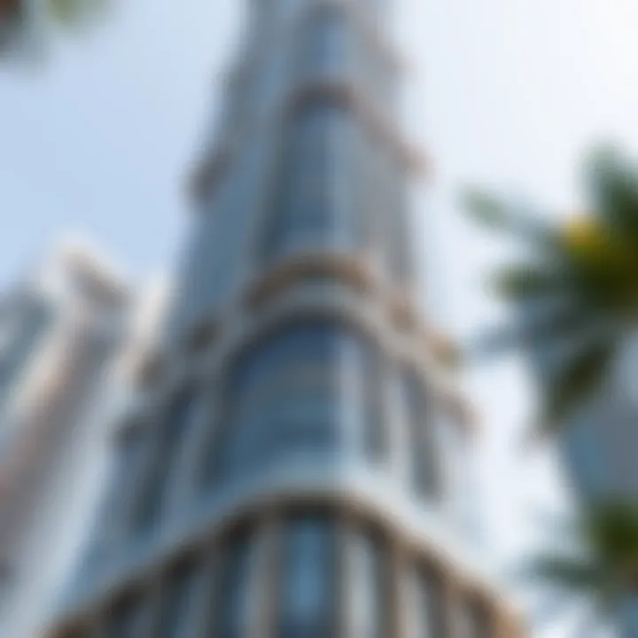 Close-up of the tower's façade highlighting architectural details