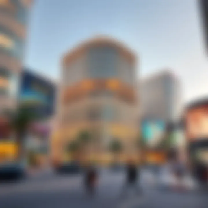 Commercial Activity Surrounding Al Mulla Building The bustling environment around the Al Mulla Building, emphasizing its commercial significance.