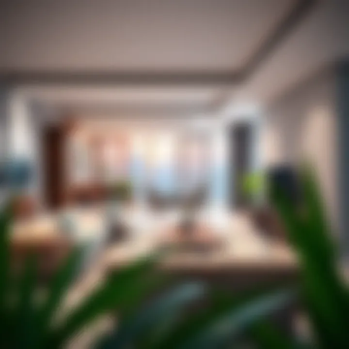 Spacious living area inside Al Narah Apartments with contemporary design