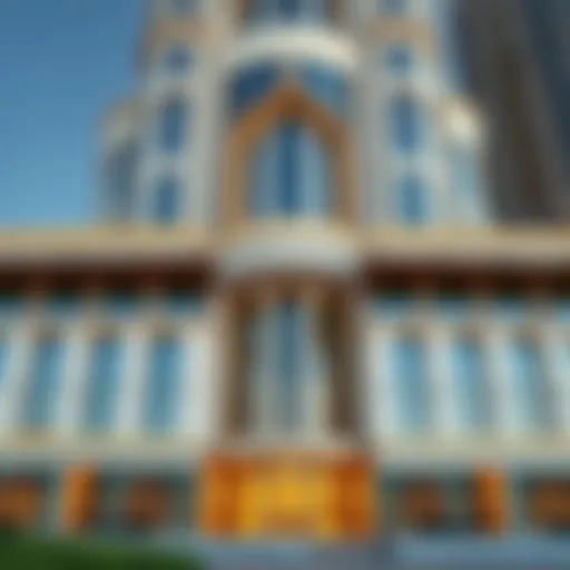 Architectural detail of Al Seef Tower showcasing its elegant design