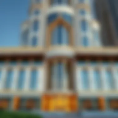 Elegant Architectural Detail of Al Seef Tower Architectural detail of Al Seef Tower showcasing its elegant design