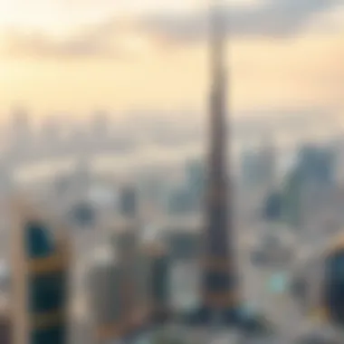 Panoramic View of Dubai Skyline with Al Seef Tower Panoramic view of Dubai skyline highlighting Al Seef Tower