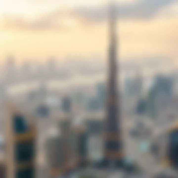 Panoramic View of Dubai Skyline with Al Seef Tower Panoramic view of Dubai skyline highlighting Al Seef Tower