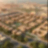 Aerial view of Al Shaab Village showcasing community layout