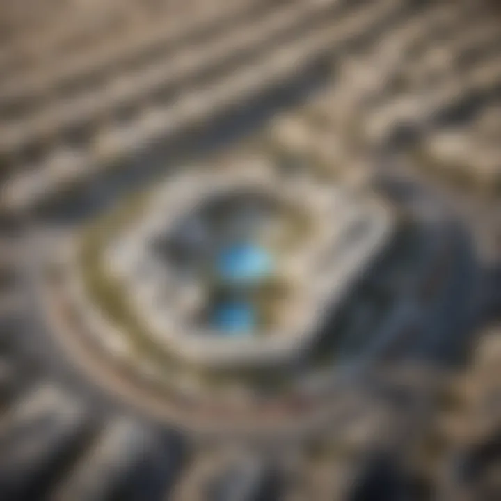 Aerial view of Jumeirah Village Circle highlighting Al Zain Residence's prime location