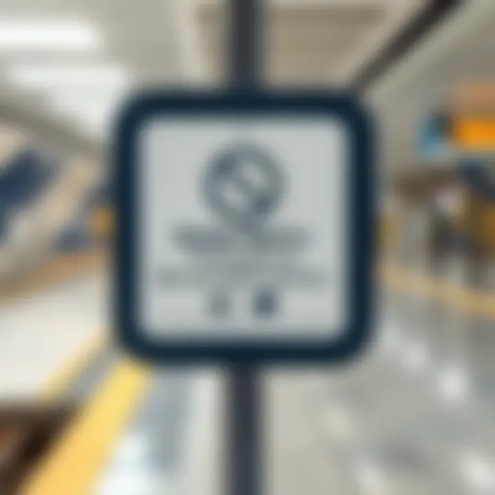 Signage indicating service disruptions on Dubai Metro