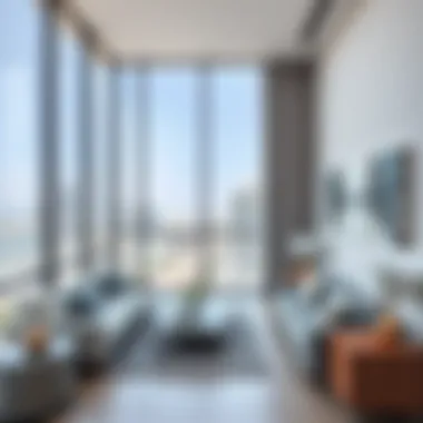 A modern apartment in Dubai with a panoramic view