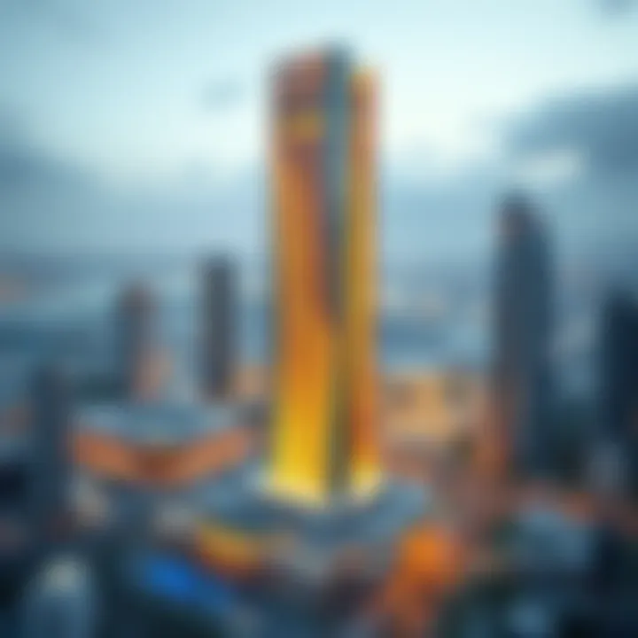 Surrounding skyline and infrastructure around Bay Gate Tower.