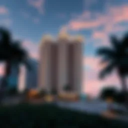 Stunning view of Beach Isle Towers showcasing modern architectural design