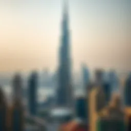 Stunning view of Burj Crown towering over Downtown Dubai