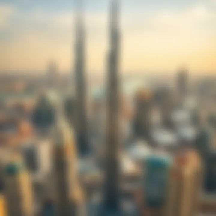 Stunning cityscape view from the Burj Khalifa's observation deck