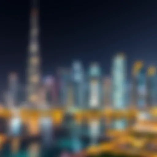 Business Bay Skyline at Night A stunning view of the Business Bay skyline showcasing vibrant nightlife.