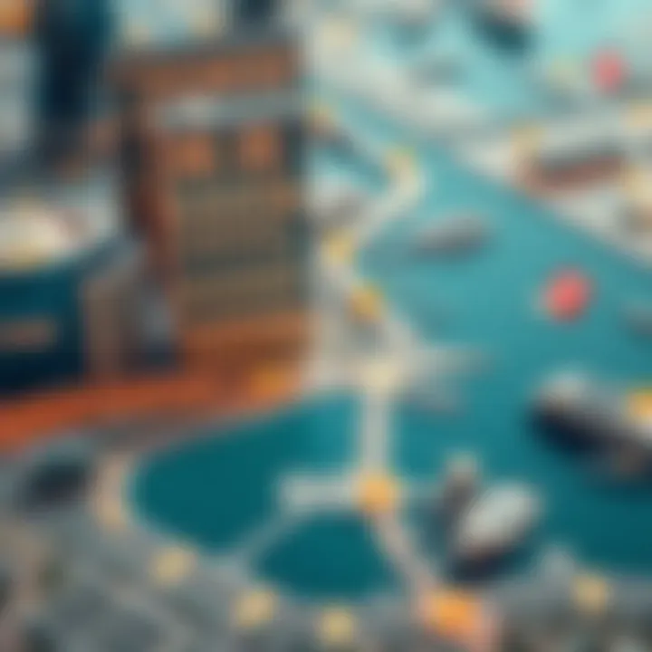 Interactive map of Business Bay highlighting key locations