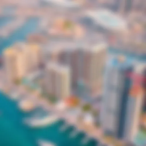 Aerial view of Dubai Marina showcasing luxury residences