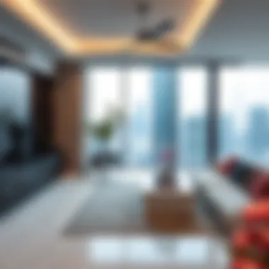 Interior design of a modern apartment in Downtown Dubai