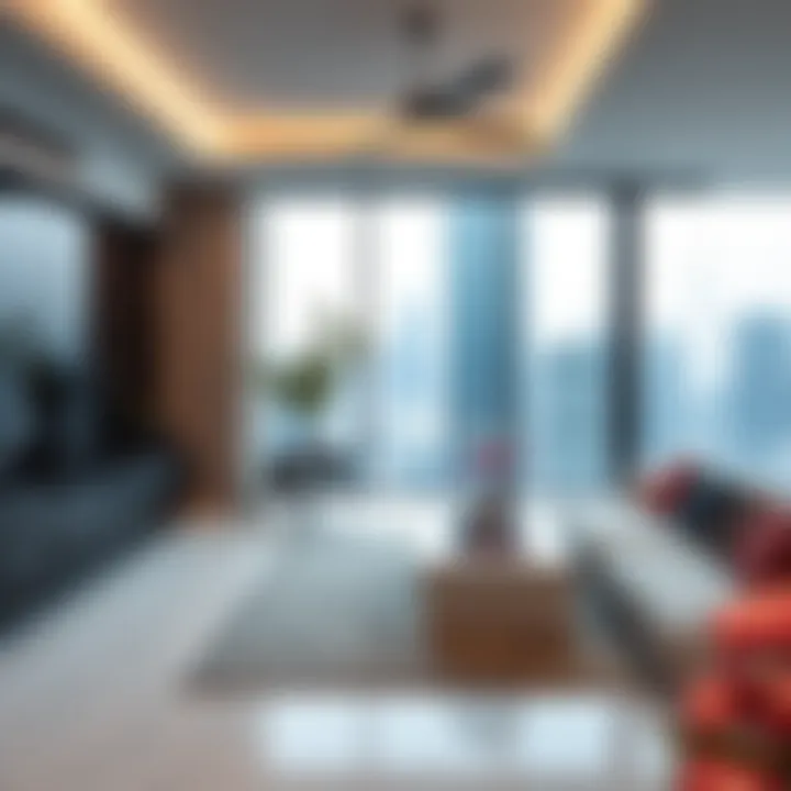 Interior design of a modern apartment in Downtown Dubai