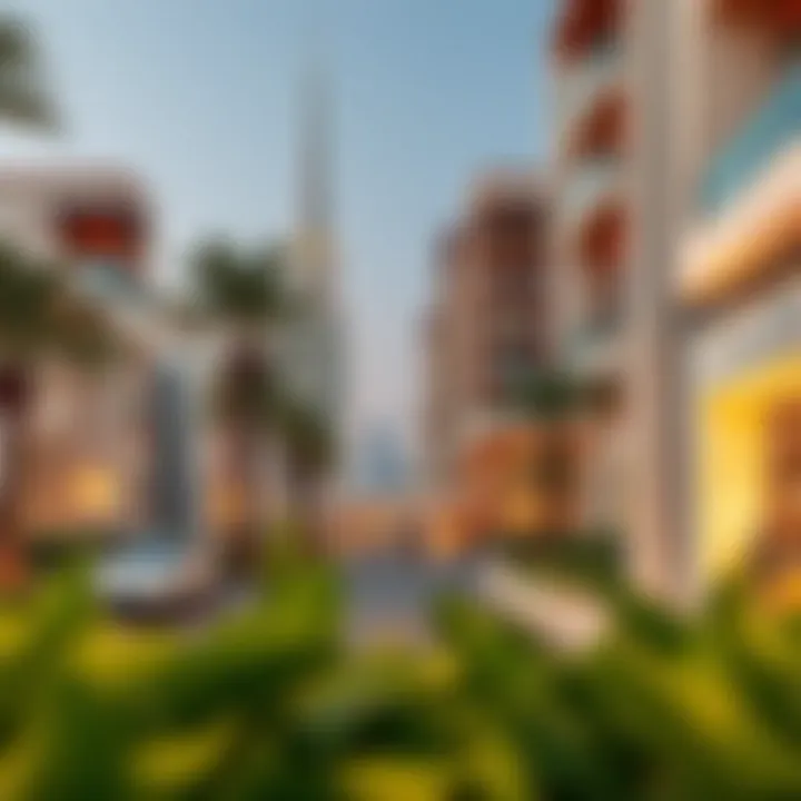 Vibrant street scene in Jumeirah showcasing amenities