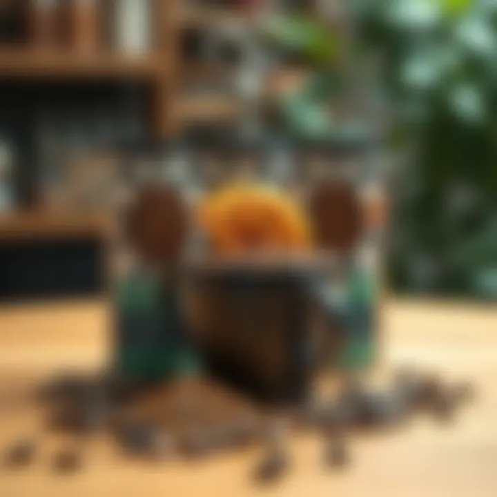 An artisan coffee blend presentation with unique flavor notes