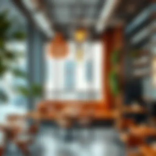 A vibrant café interior showcasing contemporary design and coffee culture