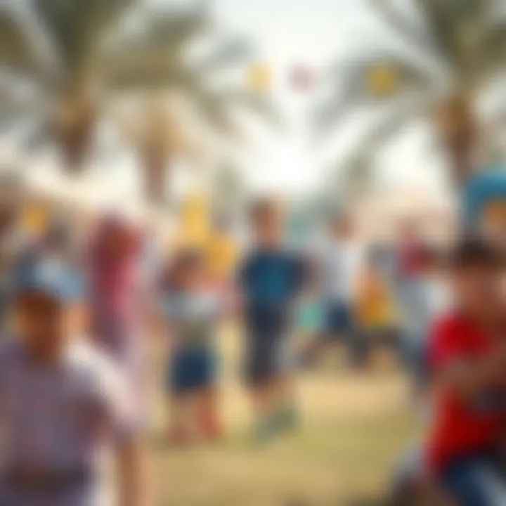 Children playing at a community event in Dubai