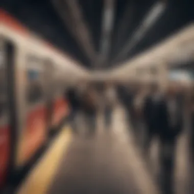 Commuters Boarding During Peak Hours Metro train during peak hours with commuters boarding