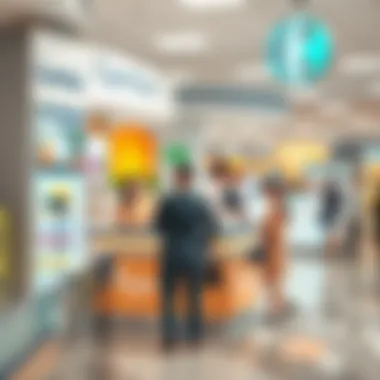 Customer service area reflecting engagement and assistance