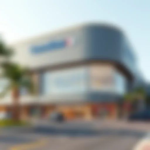 Exterior view of Carrefour showcasing its modern architecture