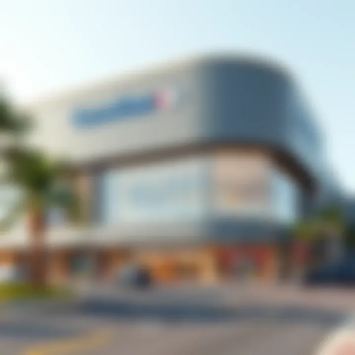 Exterior view of Carrefour showcasing its modern architecture