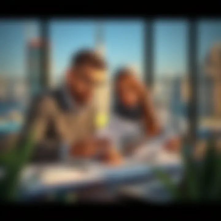 Investors reviewing property documents