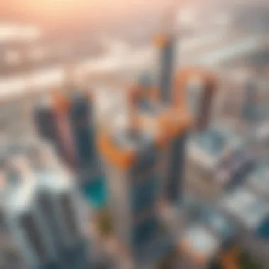 Aerial view of ongoing construction projects in Dubai