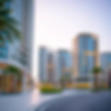 Innovative Architecture in Meydan Modern architecture of Meydan buildings highlighting innovative designs