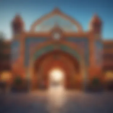 Vibrant Entrance of Global Village Entrance of Global Village showcasing vibrant cultural decorations