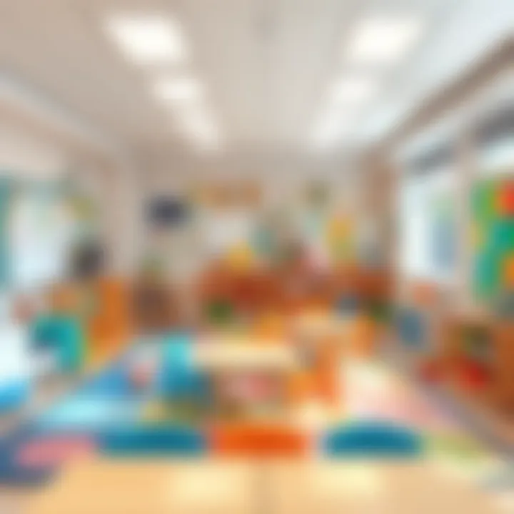 A vibrant nursery classroom filled with engaging educational materials
