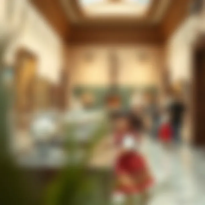 Kids enjoying cultural activities in a museum