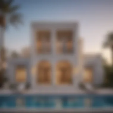 Emirati Heritage in Modern Villa Architecture Culturally inspired villa facade reflecting Emirati heritage