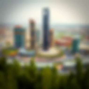 Panoramic view of Al Jaddaf area demonstrating community integration with D1 Tower