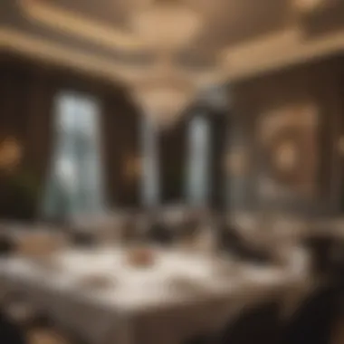 Sophisticated Dining Experience in Damac Hills Elegant dining setup at a fine restaurant in Damac Hills