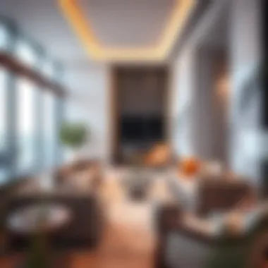 Luxurious interior design of a living space within Damac Paramount Tower D